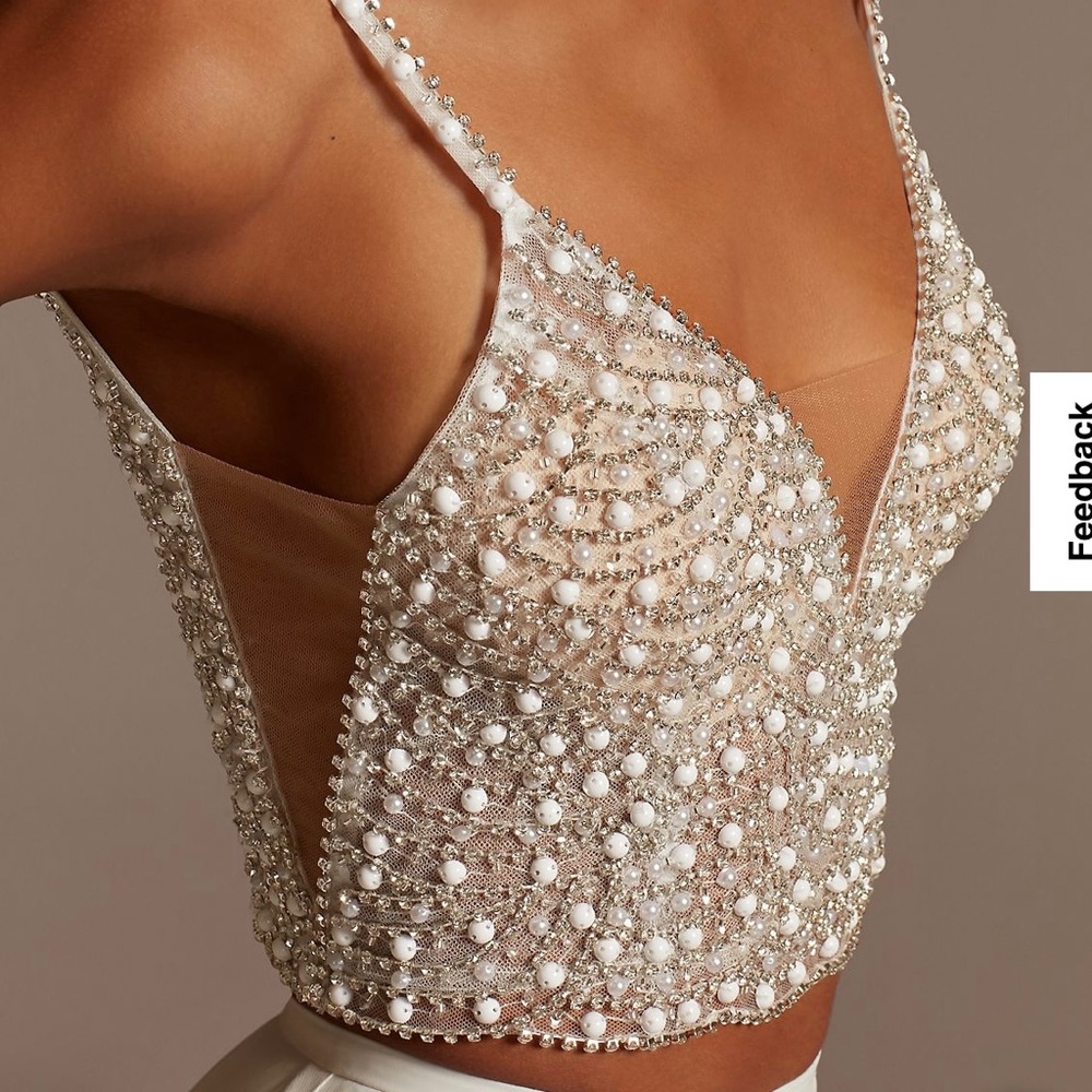 David’s Bridal Spaghetti Strap Wedding Top